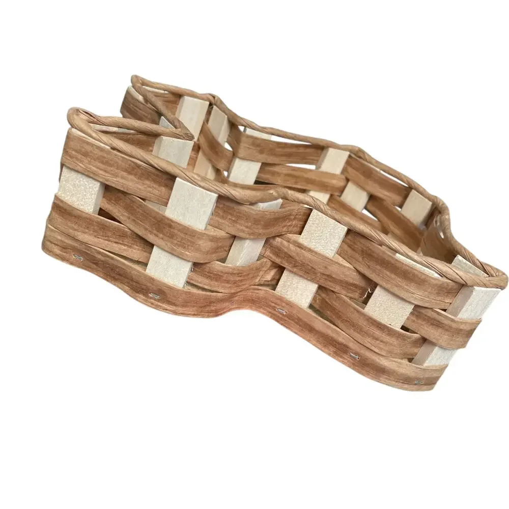 Texas Shaped Rattan Basket with Cork Bottom Woven USA State Souvenir Gift READ